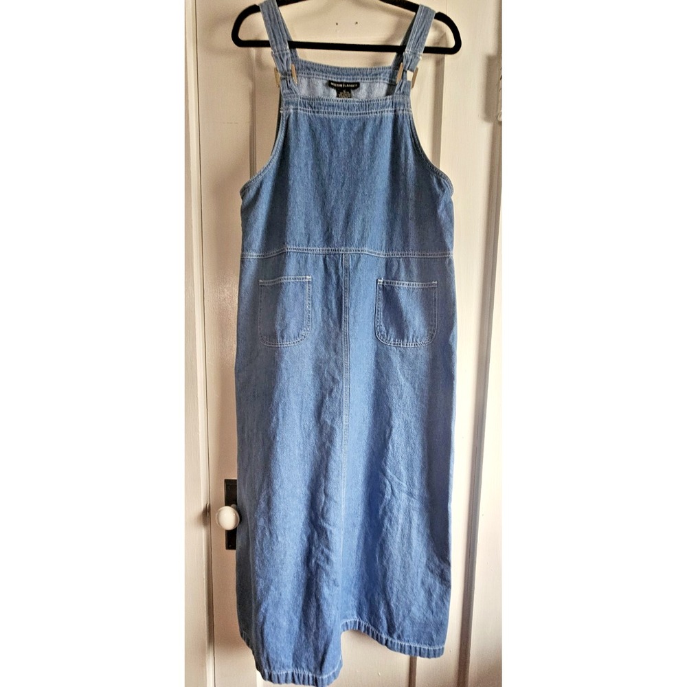 Vintage BOSTON CLASSICS‎ woman Sz 12 denim jumper maxi pockets
